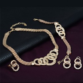 Necklace,Jewelry,Women Latest Fashion Alloy Rhinestone Imitation Pearl Necklace/Earrings/Bracelets/Rings Sets