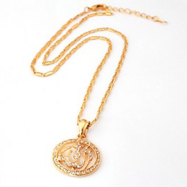 18K Gold Plated Rhinestone Cute Islamic Allah Pendant Charms Choker Necklace Religious Muslim Jewelry