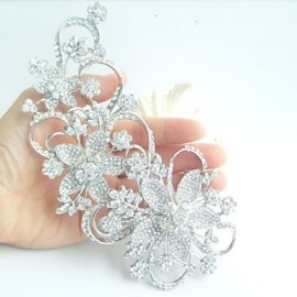 Wedding Accessories Silver-tone Clear Rhinestone Crystal Bridal Brooch Wedding Deco Flower Wedding Brooch Bridal Bouquet