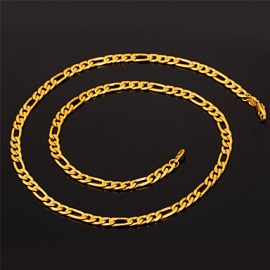 18K Gold FilledChain For Men 4Mm,18 Inche (46Cm) Jewelry