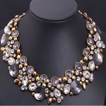 Retro luxury full diamond crystal gem flower short chain clavicleImitation Diamond Birthstone