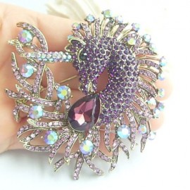 Women Accessories Gold-tone Purple Rhinestone Crystal Unicorn Horse Brooch Art Deco Scarf Brooch Pin Women Jewelry