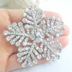 Wedding Accessories Silver-tone Clear Rhinestone Bridal Brooch Bridal Bouquet Wedding Deco Snowflake Wedding Brooch