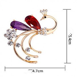 May Polly Austria zircon crystal peacock Brooch