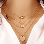 Necklace Gold Plated Layered Necklaces Jewelry Daily / Office & Career Round / Heart Fashion / Adjustable / Sideways Alloy Gold / Silver