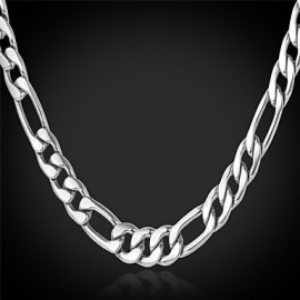 Necklace Chain Necklaces Jewelry Stainless Steel / Titanium Steel Wedding / Party / Daily / Casual Silver 1pc Gift