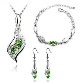 women's Austrian crystal diamond fashion jewellery set 1083  