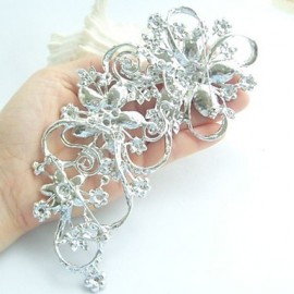 Wedding Accessories Silver-tone Clear Rhinestone Crystal Bridal Brooch Wedding Deco Flower Wedding Brooch Bridal Bouquet