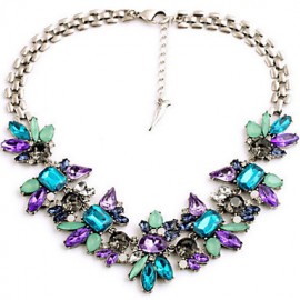 MISSING U Vintage / Party Alloy / Gemstone & Crystal Statement Necklace