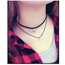 Necklace Choker Necklaces Jewelry Party / Daily / Casual Double-layer / Fashion Alloy Black 1pc Gift