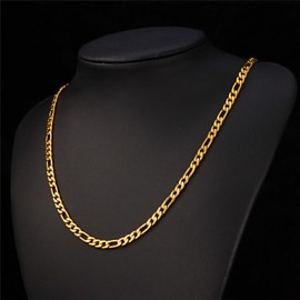 18K Gold FilledChain For Men 4Mm,18 Inche (46Cm) Jewelry