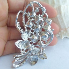 Wedding Accessories Silver-tone Pearl Rhinestone Crystal Bridal Brooch Wedding Deco Flower Brooch Bouquet Bridal Jewelry