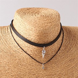 Necklace Choker Necklaces Jewelry Party / Daily / Casual Double-layer / Fashion Alloy Black 1pc Gift