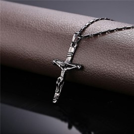 Crucifix 18K Real Gold Plated Saint Cross Jesus Choker Necklace PendantJewelry