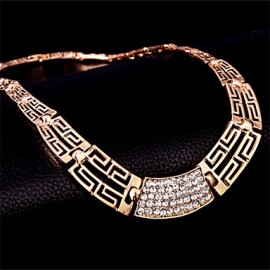 Women Latest Fashion Alloy Rhinestone Imitation Pearl Necklace/Earrings/Bracelets/Rings Sets