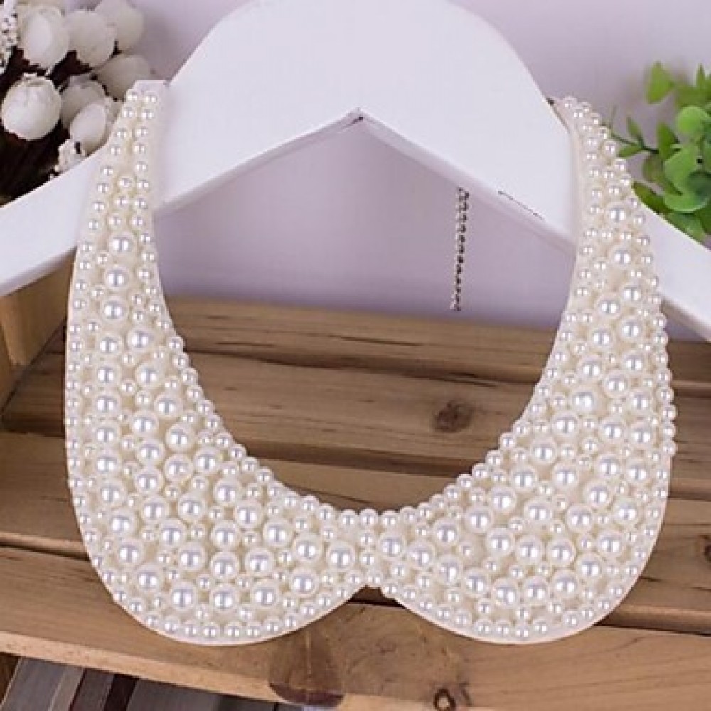 Necklace Pearl Collar Necklaces Jewelry Birthday / Party / Daily Handmade Pearl Black / White 1pc Gift