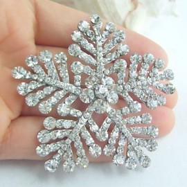 Wedding Accessories Silver-tone Clear Rhinestone Bridal Brooch Bridal Bouquet Wedding Deco Snowflake Wedding Brooch