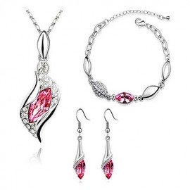 women's Austrian crystal diamond fashion jewellery set 1083  