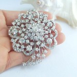 Bridal Accessories Wedding Deco Silver-tone Clear Rhinestone Crystal Bridal Brooch Bridal Bouquet Wedding Brooch