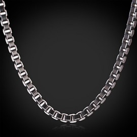 Cool Black Box Chains Aluminium Alloy Necklace High Quality Men's Jewelry 6MM 