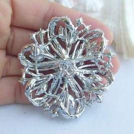 Bridal Accessories Wedding Deco Silver-tone Clear Rhinestone Crystal Bridal Brooch Bridal Bouquet Wedding Brooch