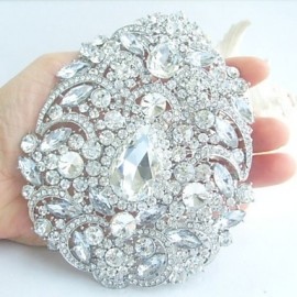 Wedding Accessories Silver-tone Clear Rhinestone Crystal Bridal Brooch Wedding Deco Flower Wedding Brooch Bridal Bouquet