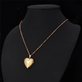 Heart Photo Locket Necklace Pendant 18K Real Gold Plated Choker Necklace Charms Floating Lockets Fashion Jewelry