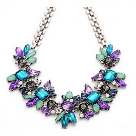 MISSING U Vintage / Party Alloy / Gemstone & Crystal Statement Necklace