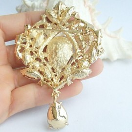 Bridal Accessories Gold-tone Clear Rhinestone Crystal Bridal Brooch Wedding Deco Bridal Bouquet Wedding Brooch