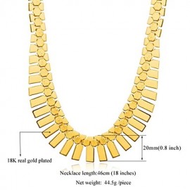 Women's Bib Necklace Choker Statement Necklace 18K Real Chunky Gold Platinum Plated Jewelry Gift 46CM