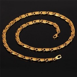 Unique Design 18K Stamp Men'sGold Plated Chunky Necklace Men's Chain Necklace Choker for Men High Quality 22''