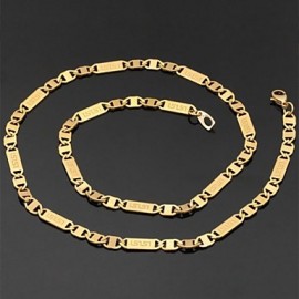 High Quality Vintage 18K Chunky Gold FilledChain Necklace for Men 5MM 22Inches 55CM Jewelry