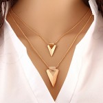 Women Necklace European Style Triangle Layered Chain Necklace