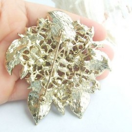 Women Accessories Gold-tone Purple Rhinestone Crystal Flower Brooch Bouquet Art Deco Women Jewelry