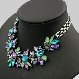 MISSING U Vintage / Party Alloy / Gemstone & Crystal Statement Necklace