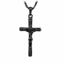 Crucifix 18K Real Gold Plated Saint Cross Jesus Choker Necklace PendantJewelry