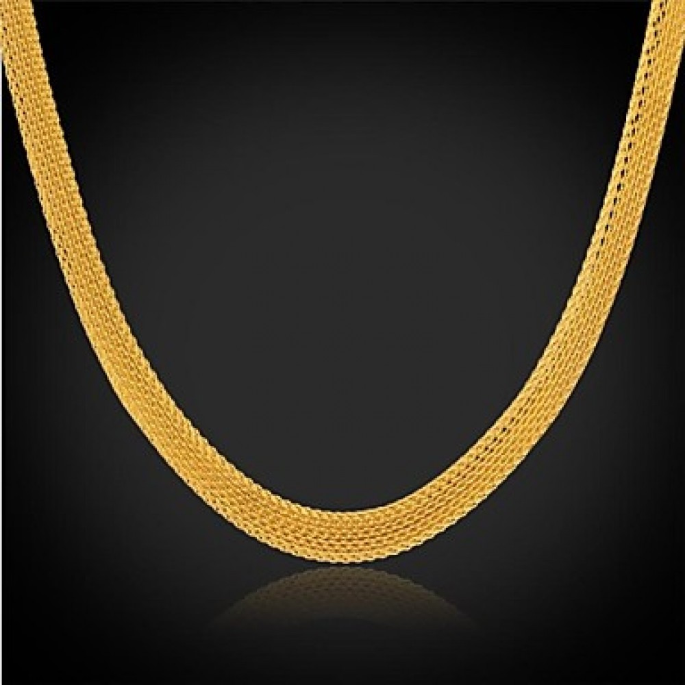 Chunky Chain Necklace 18K Real Gold Plated Stainless Steel Choker Necklace Fashion Jewelry