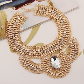 Gold Layered Ethnic Statement Necklace Vintage Rhinestone Big Choker Gypsy Indian Crystal Necklace For Women Fashion Jewelry